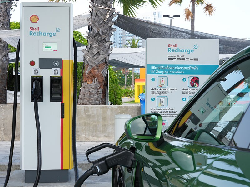 Shell รุกตลาดรถยนต์ไฟฟ้า! ตั้งสถานีชาร์จไฟแรงสูง 180 kW "Shell Recharge" แห่งที่ 2 หัวหิน