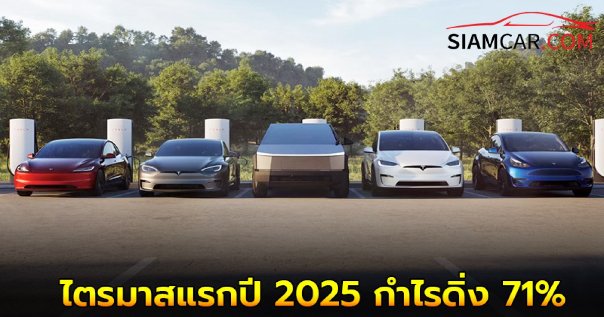Tesla เผชิญแรงกดดันหนัก รายได้ไตรมาสแรกปี 2025 กำไรดิ่ง 71%